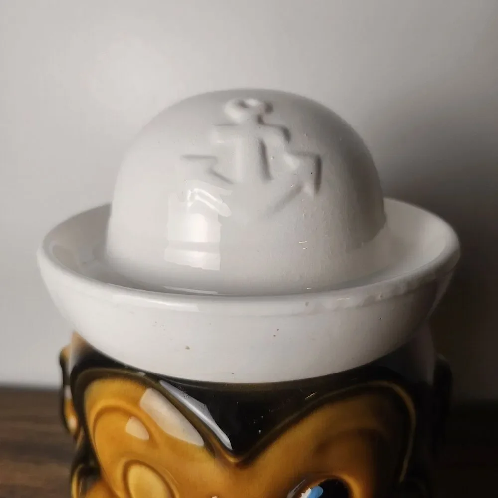 Vintage Japan Sailor Monkey Cookie Jar Ceramic Lollipop Canister 1960s 1970s